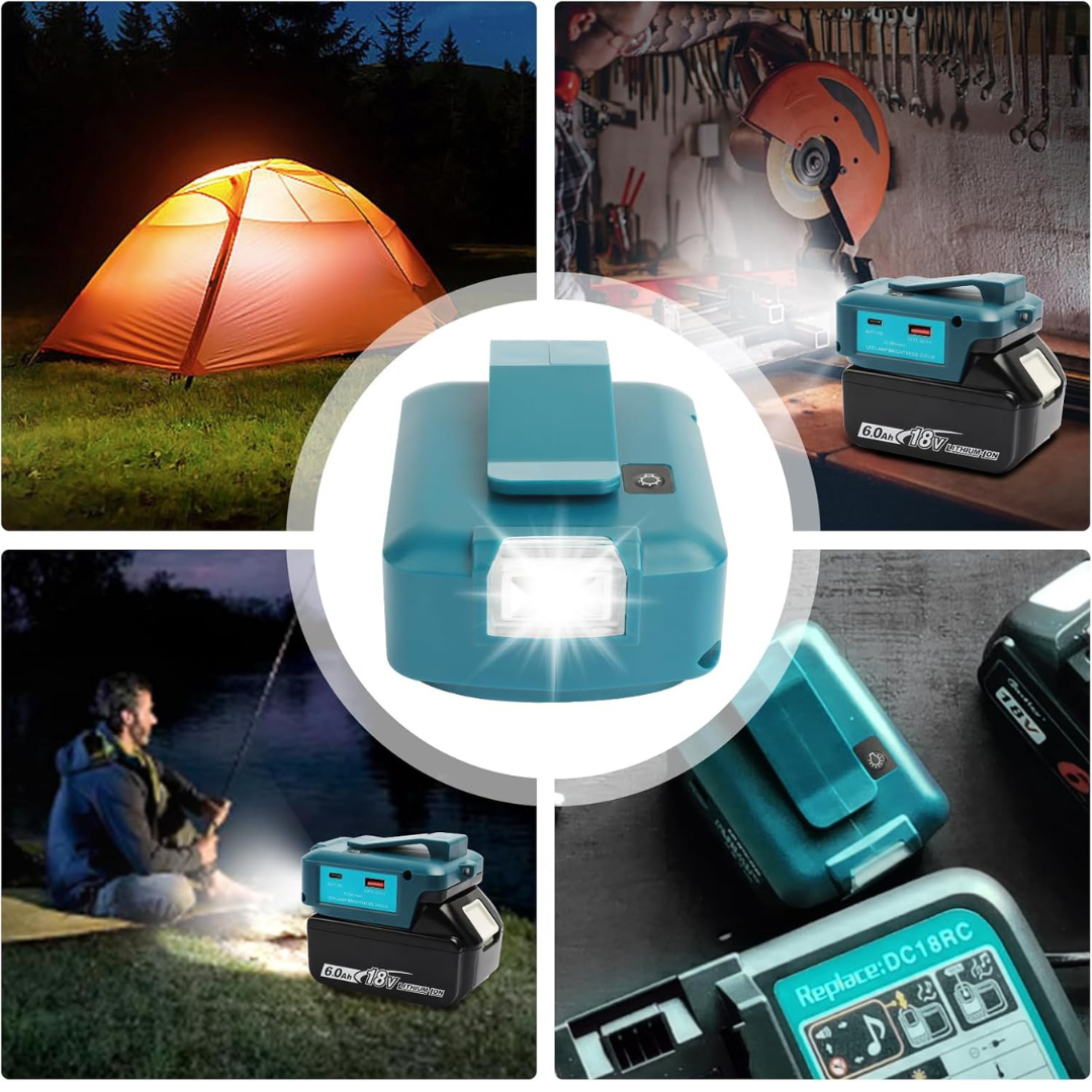 Makita 18V LXT ADP05 Power Source – Cordless USB Charger + 2x 5.0Ah Battery Pack