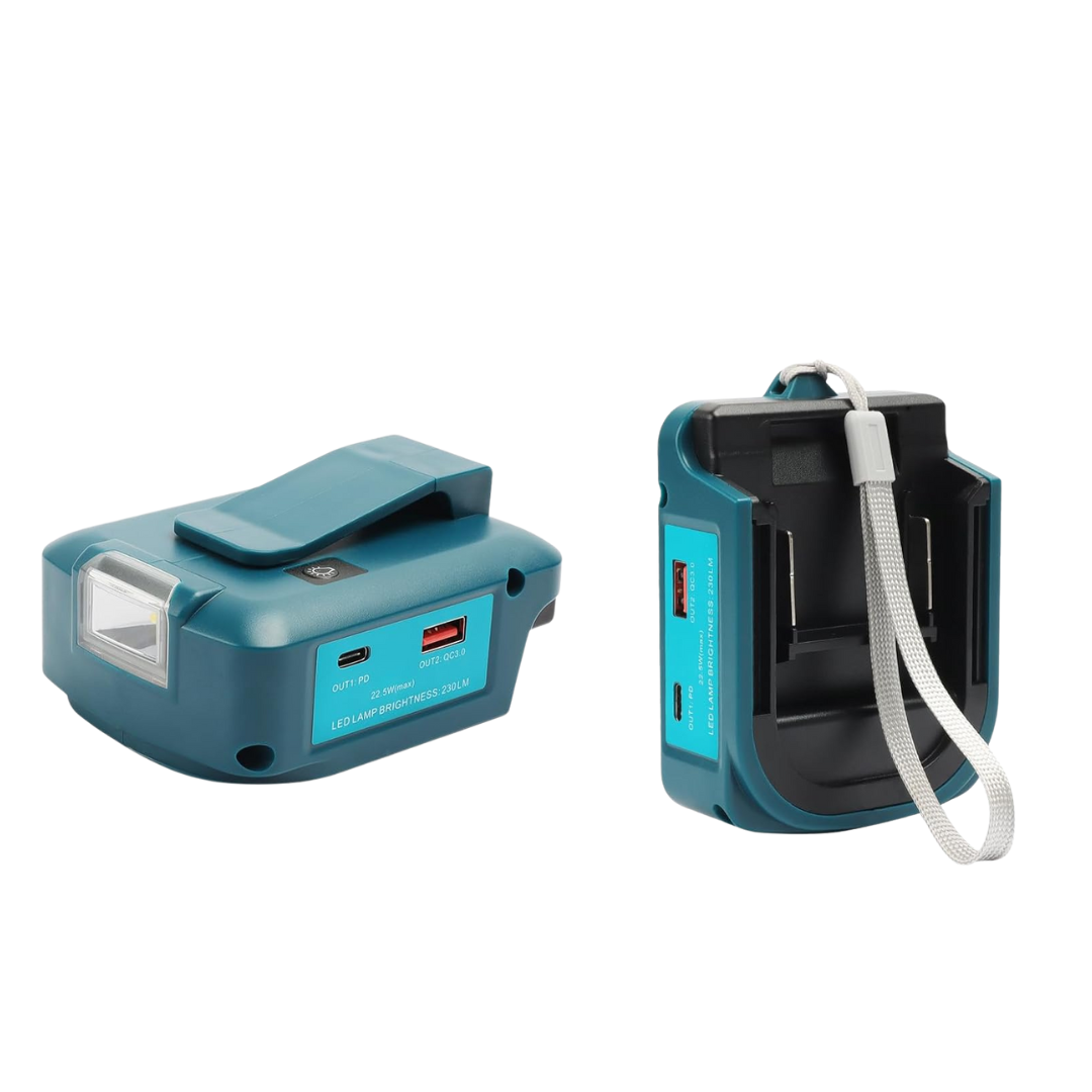 Makita 18V LXT ADP05 Power Source – Cordless USB Charger + 2x 5.0Ah Battery Pack